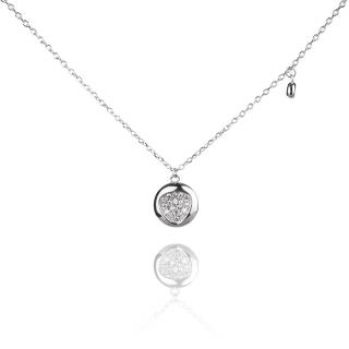Stříbrný náhrdelník s kulatým přívěskem se zirkony - Meucci SN097