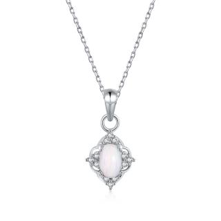 Stříbrný náhrdelník s opálem a zirkony - Meucci SYN030