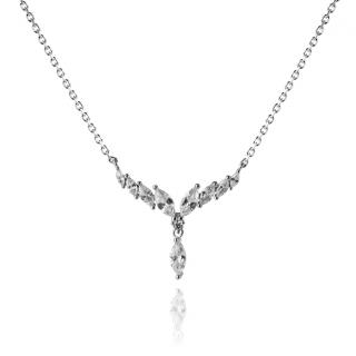 Stříbrný náhrdelník s ozdobou ze zirkonů - Meucci SN026