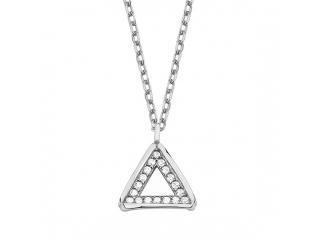 Stříbrný náhrdelník s přívěskem trianglu vyplněným zirkony - Meucci SLN032