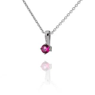 Stříbrný náhrdelník s roztomilým turmalínem - Meucci SS86N/04 Velikost: 42