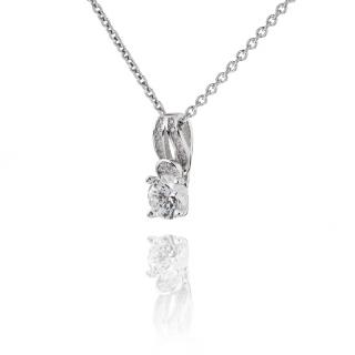 Stříbrný náhrdelník s velkým zirkonem a drobnými zirkony okolo - Meucci SS114N Velikost: 50
