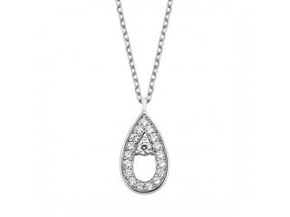 Stříbrný náhrdelník s vyplněnou zirkonovou slzičkou - Meucci SLN031