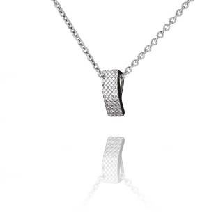 Stříbrný náhrdelník se čtyřmi řadami zirkonů - Meucci SS247N Velikost: 42