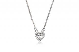 Stříbrný náhrdelník se zdobeným zirkonovým srdíčkem - Meucci TAN001