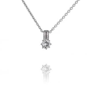Stříbrný náhrdelník se zirkonem dozdobený dvěma řadami zirkonů - Meucci SS217N Velikost: 42