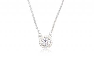 Stříbrný náhrdelník se zirkonově zdobeným kolečkem uprostřed - Meucci TAN007