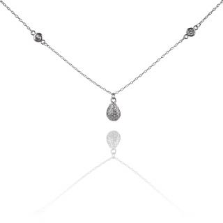 Stříbrný náhrdelník se zirkonovou kapičkou - Meucci SN101