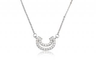 Stříbrný náhrdelník se zirkonovým měsíčkem - Meucci TAN006
