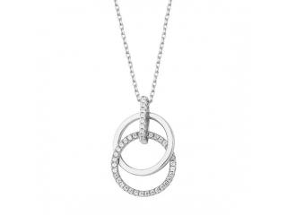 Stříbrný náhrdelník se zirkonovými kroužky - Meucci SLN027