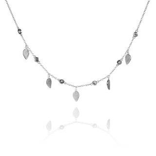 Stříbrný náhrdelník se zirkonovými lístky - Meucci SN071