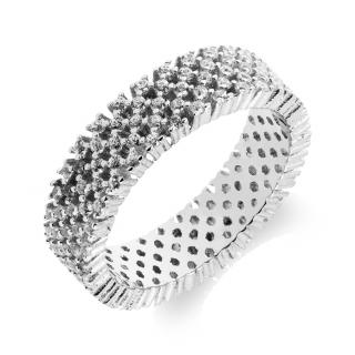 Stříbrný prsten osázený drobnými zirkony - Meucci SR043 Velikost: 54