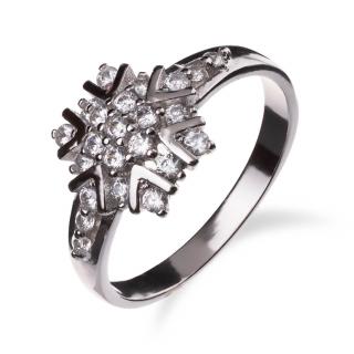 Stříbrný prsten s čirými zirkony - Meucci SS230R Velikost: 54