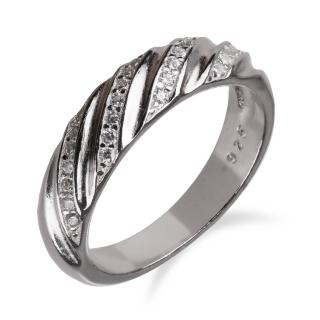 Stříbrný prsten s drobnými zirkony - Meucci SS330R Velikost: 54