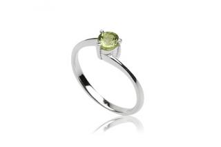 Stříbrný prsten s olivínem - Meucci TAR001 Velikost: 57