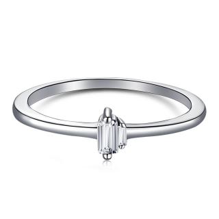 Stříbrný prsten se obdélníkovými zirkony - Meucci SYR040 Velikost: 57