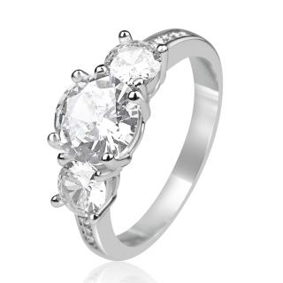 Stříbrný prsten se zirkony - Meucci SR143 Velikost: 54
