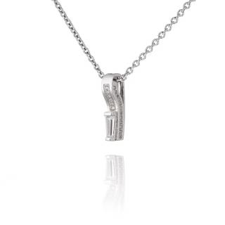 Stříbrný zajímavý náhrdelník s přívěsem s mnoha zirkony - Meucci SS149N/08 Velikost: 42