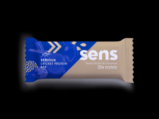 Sens Serious Protein tyčinka s cvrččím proteinem 60 g Příchuť: Arašídové máslo a skořice