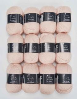 Příze 100% kašmír Yuyoye 4-fach, 12x50 g Barva: Pink 12ks