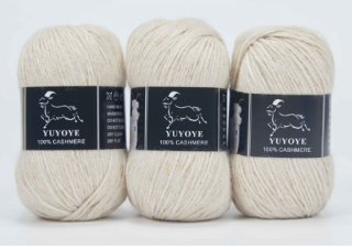 Příze 100% kašmír Yuyoye 4-fach, 3x50 g Barva: Beige 3ks