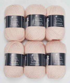 Příze 100% kašmír Yuyoye 4-fach, 6x50 g Barva: Pink 6ks