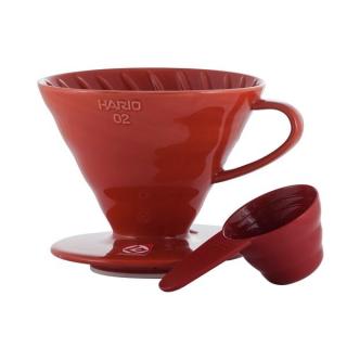 Hario keramický dripper na kávu V60-02 červený (Dripper pro filtrovanou kávu)