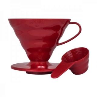 Hario plastový dripper na kávu V60-02 červený (Dripper pro filtrovanou kávu)