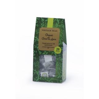Vintage Teas BIO Zelený s citrónem 20 pyramid 40 g (Pravý čaj v pyramidových sáčcích)