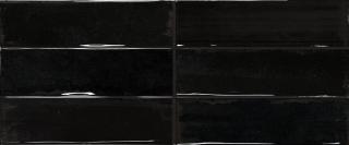 Gorenje Lux Black DC Brick 3D, dekorativní obklad, černý, lesklý, 25 x 60 x 1 cm