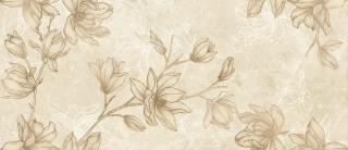 Gorenje Nice Beige DC Flower, dekorativní obklad, hnědobéžový, lesklý, 25 x 60 x 0,9 cm