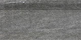 RAKO Quarzit DCVSE738, schodovka, tmavě šedá, reliéfní, 30 x 60 x 1 cm
