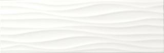 Stn Ceramica White Elegance Blanco Waves, dekorativní obklad, bílý, lesklý, 25 x 75 x 0,95 cm