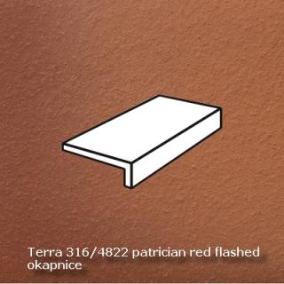 Ströher Keraplatte Terra 316/4822 patrician red flashed, tvarovka (okapnice), cihlová, 24 x 11,5 x 5,2 x 1 cm