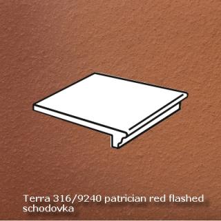 Ströher Keraplatte Terra 316/9240 patrician red flashed, schodovka, cihlová, 34 x 24 x 1,2 cm