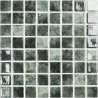 Vidrepur Nature Jungle, mozaika, šedozelená, lesklá, 31,5 x 31,5 x 0,45 cm (kostičky 3,8 x 3,8 cm)