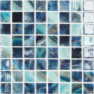 Vidrepur Nature Royal, mozaika, modrá, lesklá, 31,5 x 31,5 x 0,45 cm (kostičky 3,8 x 3,8 cm)