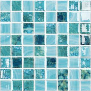 Vidrepur Nature Sky, mozaika, modrozelená, lesklá, 31,5 x 31,5 x 0,45 cm (kostičky 3,8 x 3,8 cm)