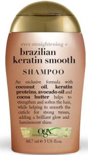 OGX - zjemňující šampon s brazilským keratinem 88ml mini
