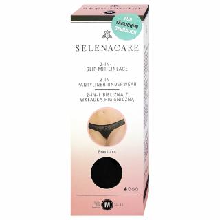 SELENACARE menstruační kalhotky s vložkou Brasiliana 2v1-černá