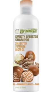 SUPERFOODS Smooth Opearator šampon - bambucké máslo, vitamín B6 a arganový olej 355ml