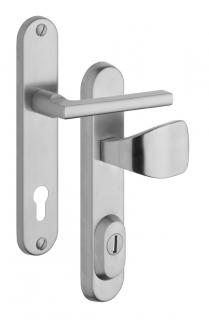Bezpečnostní kování - R1/O BRIT (VYSOKÁ OCHRANA ! Bezpečnostní kování je určeno na vstupní dveře otevírané dovnitř i ven, tloušťka dveří 38 - 55 mm, dále po 15 mm až do tloušťky dveří 100 mm.)