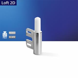 Pant 2D nikl do kovu univerzální - doprodej zboží - na dotaz (Tento typ pantu je určen pro závěsy typu 2D pro skleněné dveře do 40 kg. Způsob uchycení: do kovové zárubně. Typ závěsů: 2D nerez / 2D hliník. Jednokřídlé dveře standardně obsahují dva závěsy. 