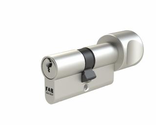Vložka cylindrická knoflíková FAB 3P.02/BDKvNs 30+35K 5klíčů Nikl (Pro dveře vyžadující trvale vysokou bezpečnost zajištění (třída bezpečnosti 3))