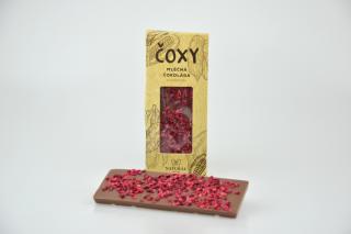 ČOXY - mléčná čokoláda s malinami 50 g (s xylitolem)