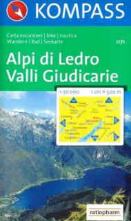 Alpi di Ledro, Valli Guidicarie (Kompass - 071) - turistická mapa
