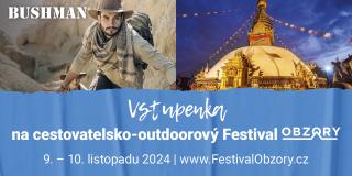 Festival Obzory 2024 - prodej vstupenek sobota: POUKAZ NA 2000 Kč NA NÁKUP ZNAČKY BUSHMAN (V PRODEJNÁCH I ESHOPU) + SOBOTNÍ VSTUPENKA ZDARMA