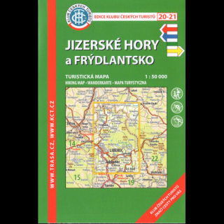 Jizerské hory a Frýdlantsko -  turistická mapa KČT č.20 -  21