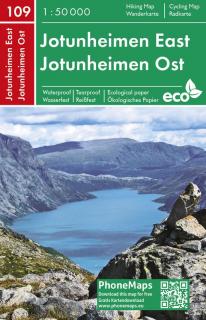 Jotunheimen východ - turistická mapa