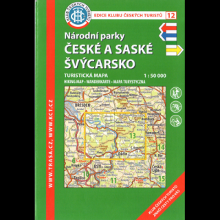 NP České a Saské Švýcarsko -  turistická mapa KČT č.12